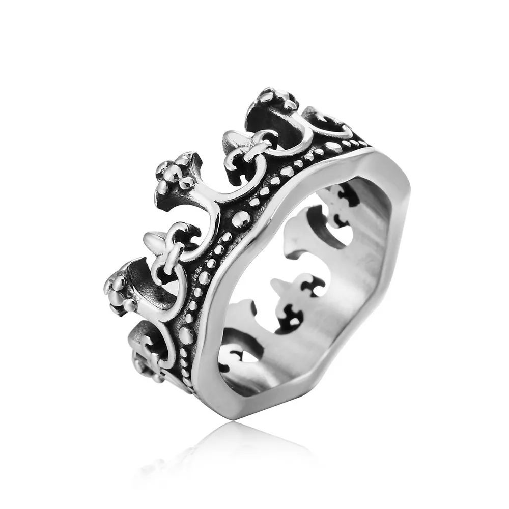 

2023 New Fashion Men's and Women's Personalized Hip Hop Trend Punk Crown Ring