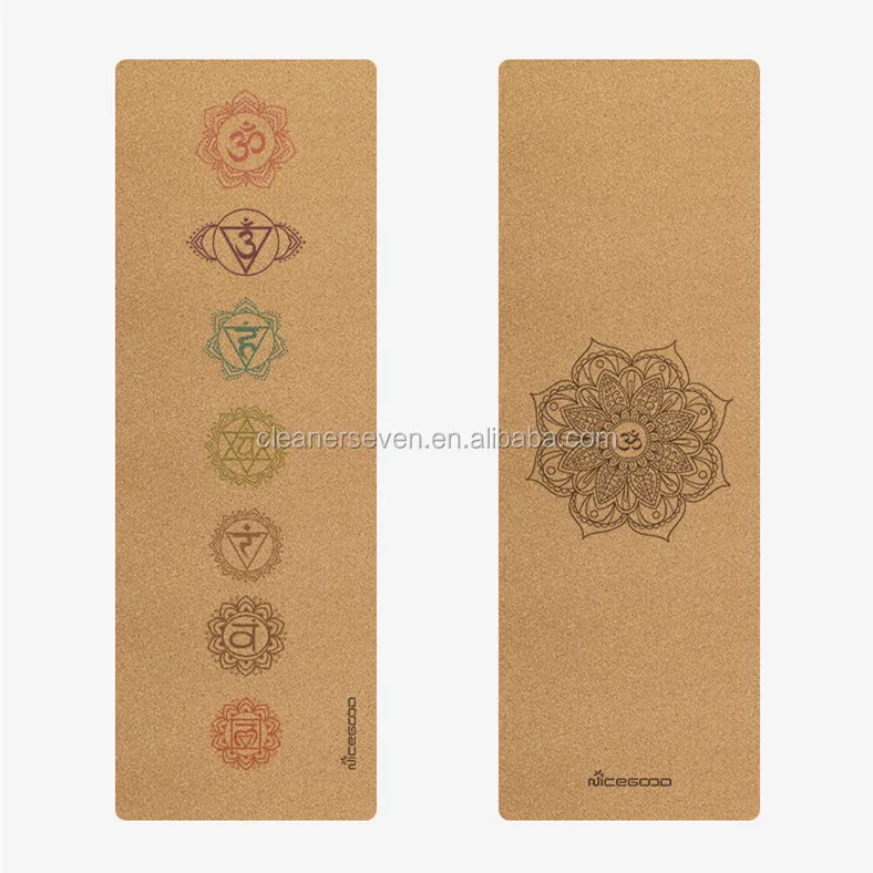

The reversible lightweight natural rubber yoga mat cork surface printed