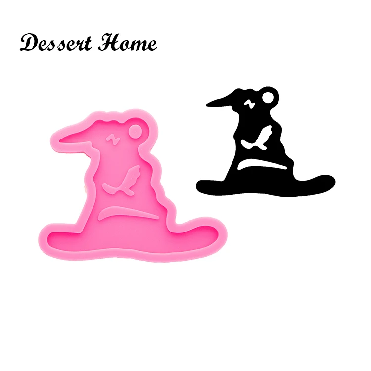 

DY0338 Shiny Witch hat Keychain Dangle Silicone Mold Jewelry Epoxy Mould Not sticky Resin Crafting Tools, Pink