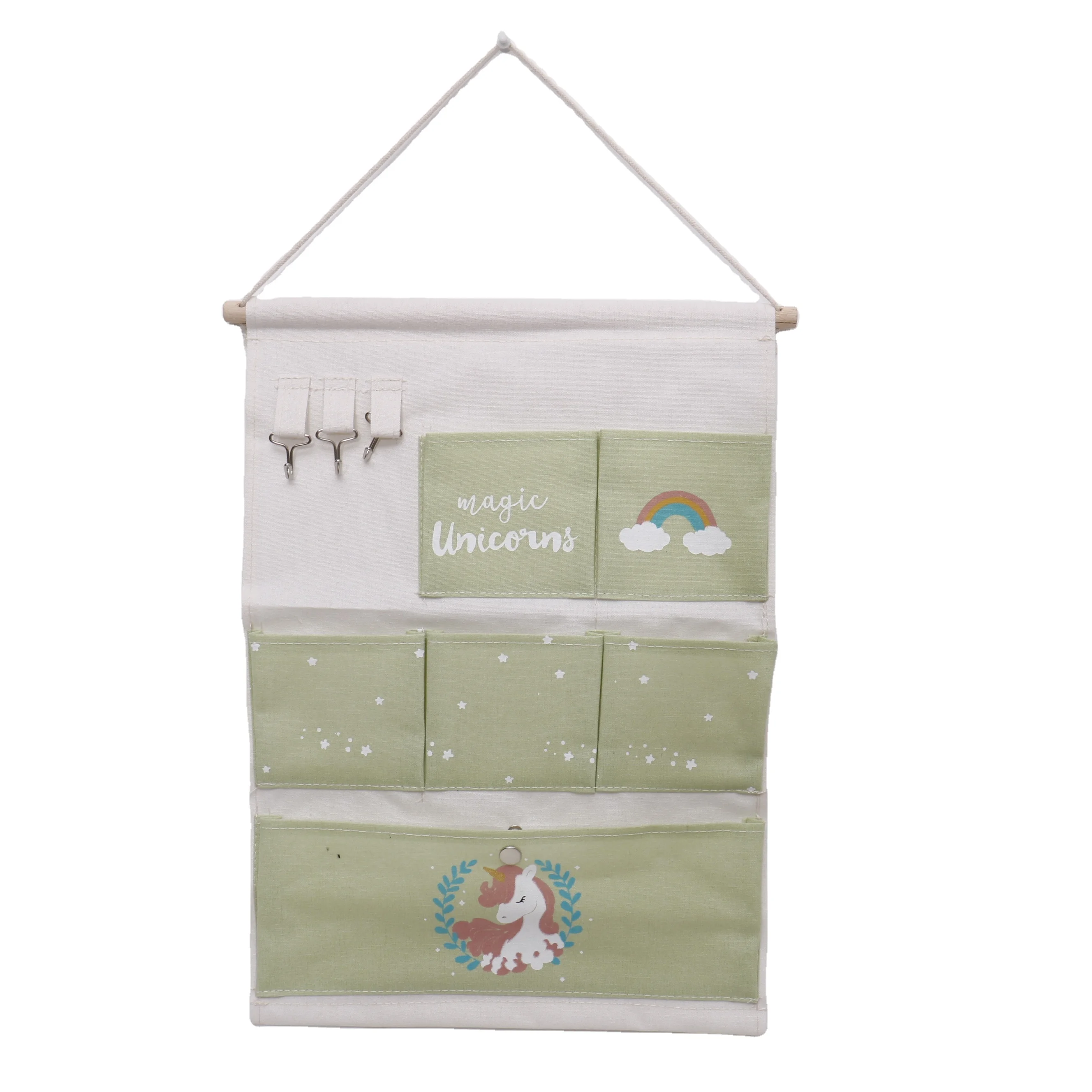 

Wholesale 6 Pockets cotton hanging wall Mounted storage organizer bag storage bag