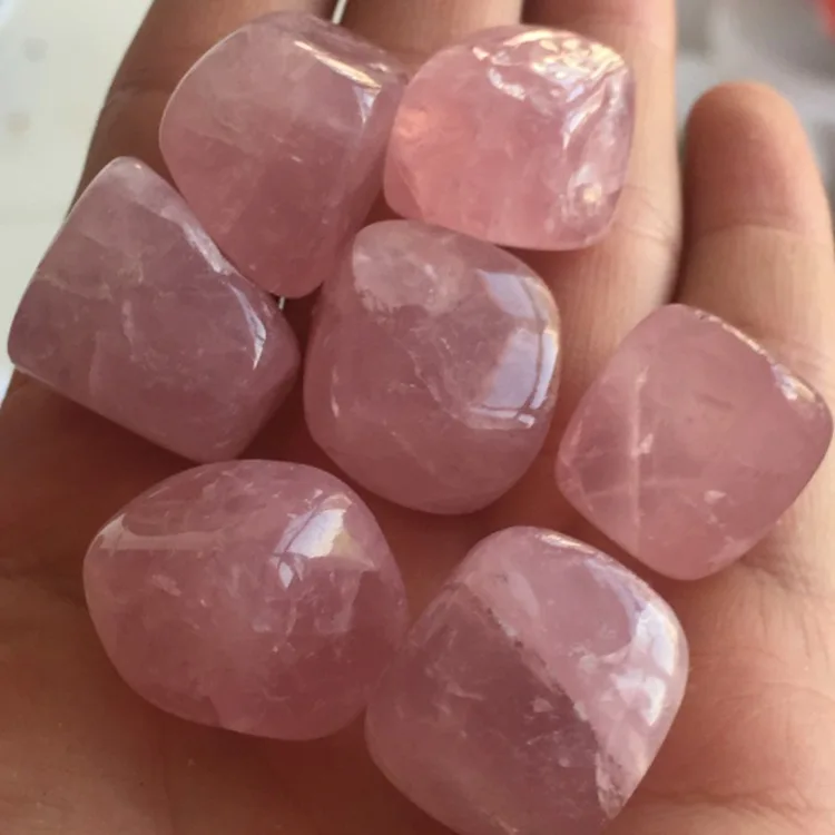 

Premium Healing Crystals Rose Quartz Crystal Tumbled Stone for Healthy Using, Pink