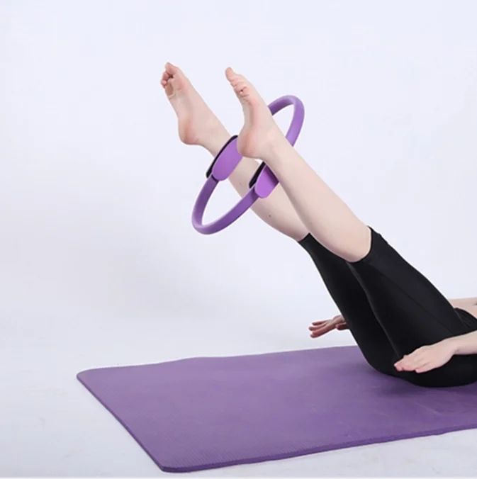

High Performance Factory Wholesale Multicolor Fitness Yoga Exercise Fiberglass Crescent Handle Pilates Ring
