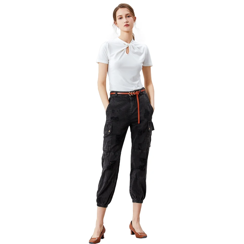 

2021 New Arrival Trousers Cheap Wholesale Custom Logo Black Jeans Women Denim Pants, Customized colors