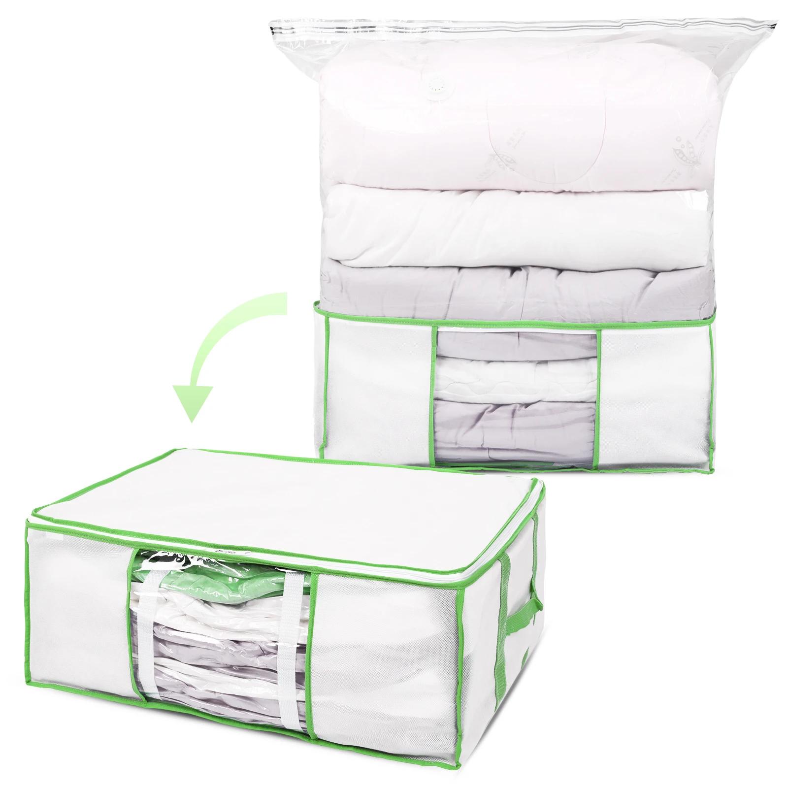 

High Quality Amazon Clothing Bedding Quilts Foldable Oxford Non-Woven Fabric Organizer Vacuum Bag Storage Boxes Bins