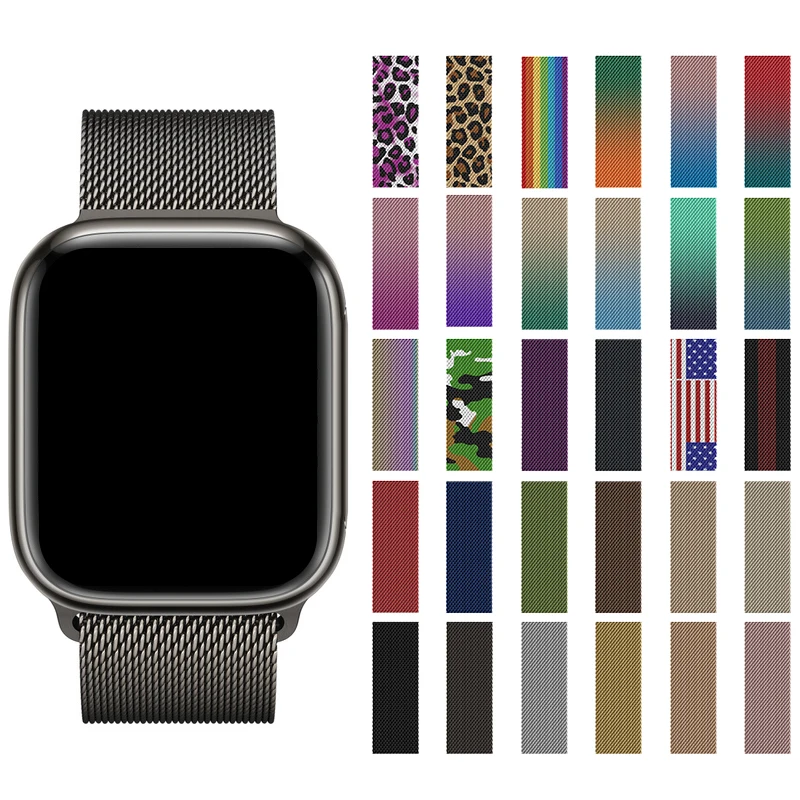 

Coolyep Metal Band for Apple Watch Stainless Steel Watch Straps for Iwatch Series 7 6 5 Mesh Loop Bands