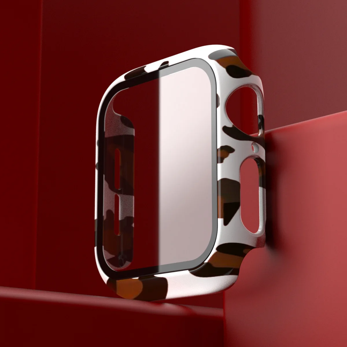 

Electroplating cute animal zebra grain cover for iwatch 6 5 38mm 42mm with tempered glass film for apple watch plastic, 6 colors