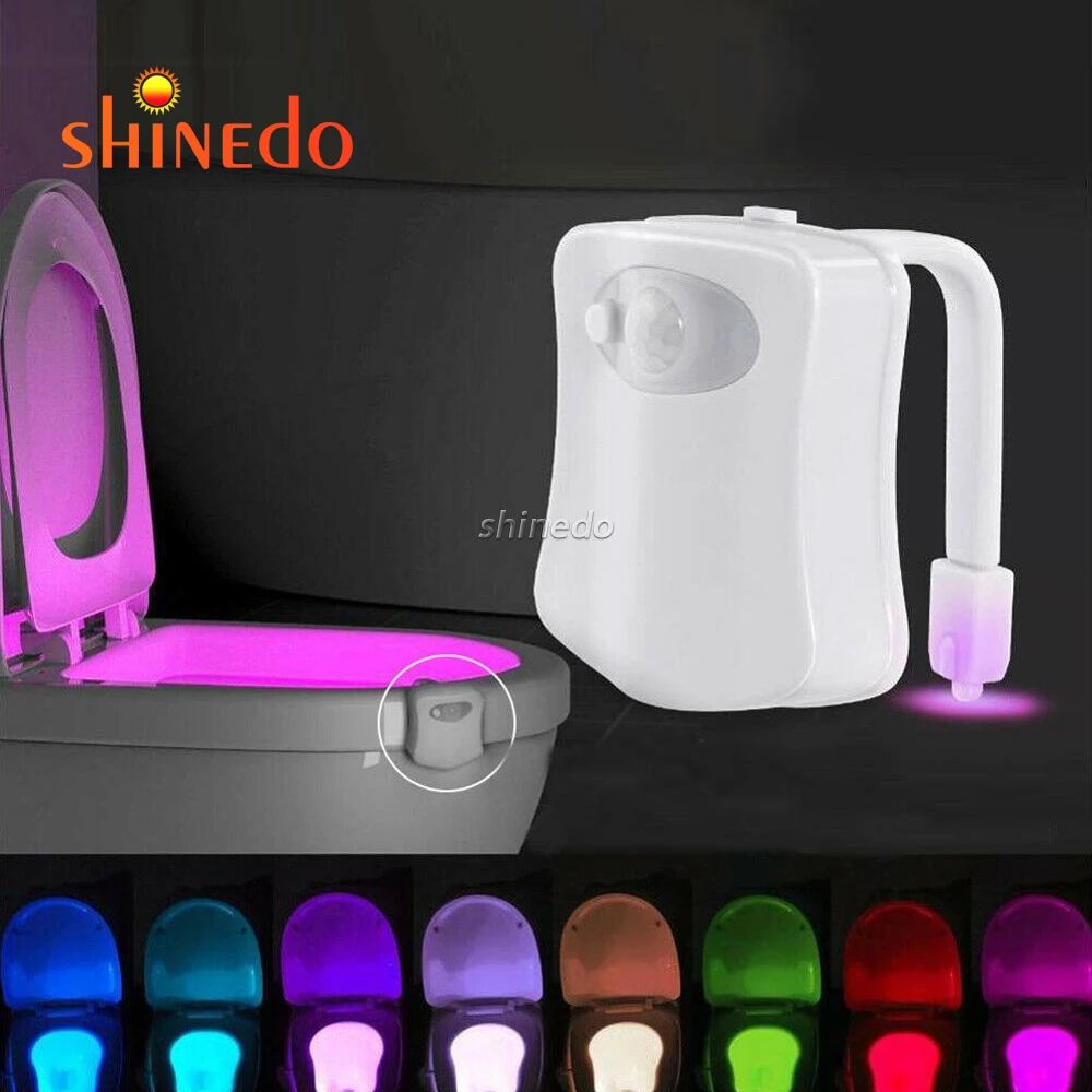 battery powered 16 colors random switching motion sensor toilet bowl light, waterproof LED toilet night light