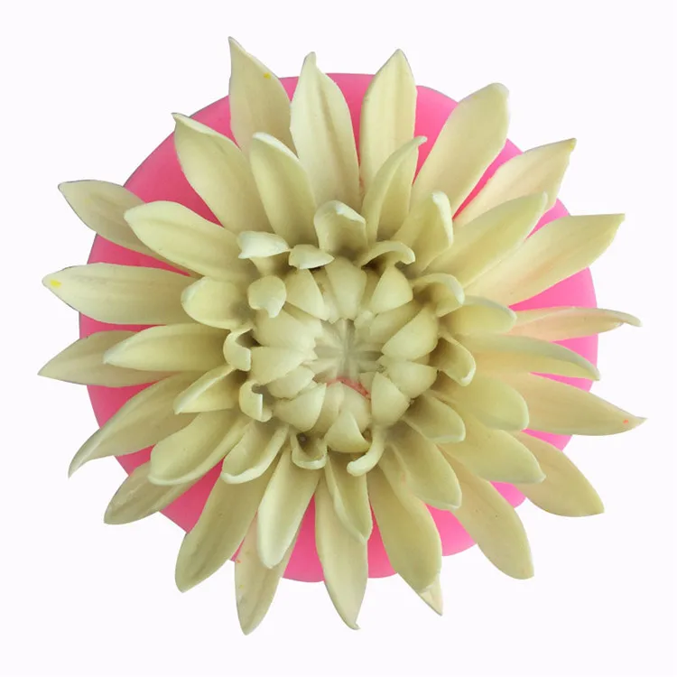 

Y062 New 8.5cm 3D Chrysanthemum Flower Mold silicone for Cake Decoration, Pink