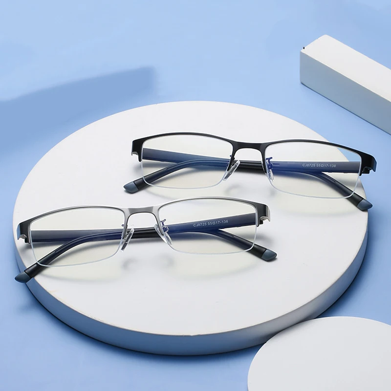 

Custom Anti Blue Light Glasses Square Men Metal Frame Eyewear Eyeglasses Men, 4 colors