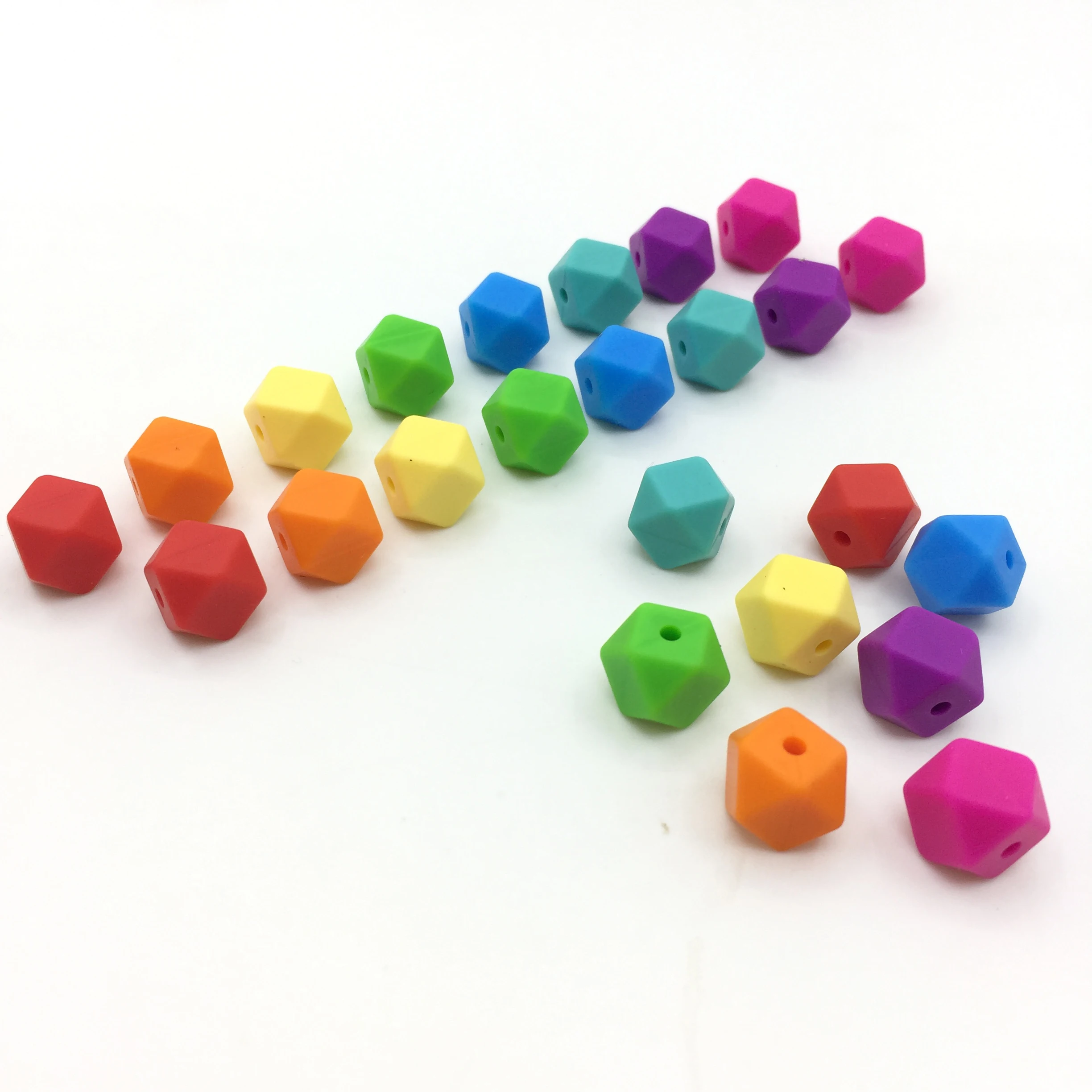 

Wholesale BPA Free Food Grade baby teething Beads teether rainbow silicone beads 13mm silicone chew beads for jewelry making