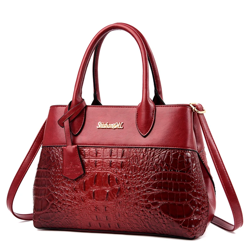 

JIANUO bags 2020 designer women luxury bag handbag pu red crocodile bag