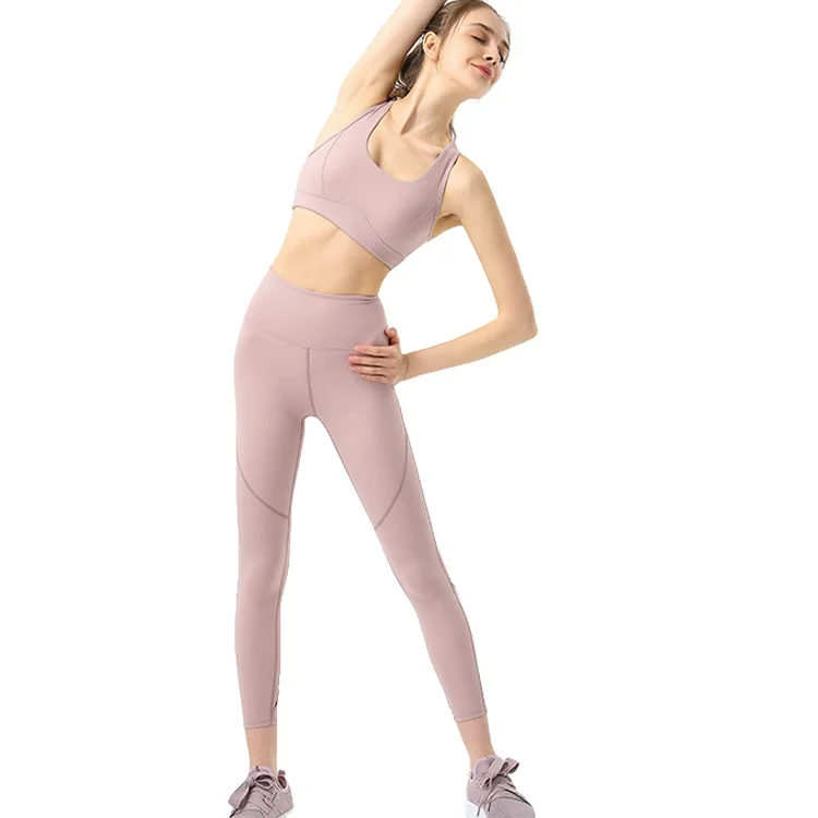 

Wholesale Moisture Wicking Sport Leggings And Bra Set Sports Yoga Women Fitness Sets, As picture