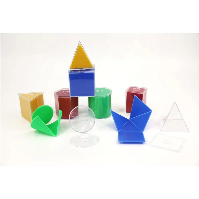 
High quality mathematic material plastic geometric cubes in outspread 8pcs 