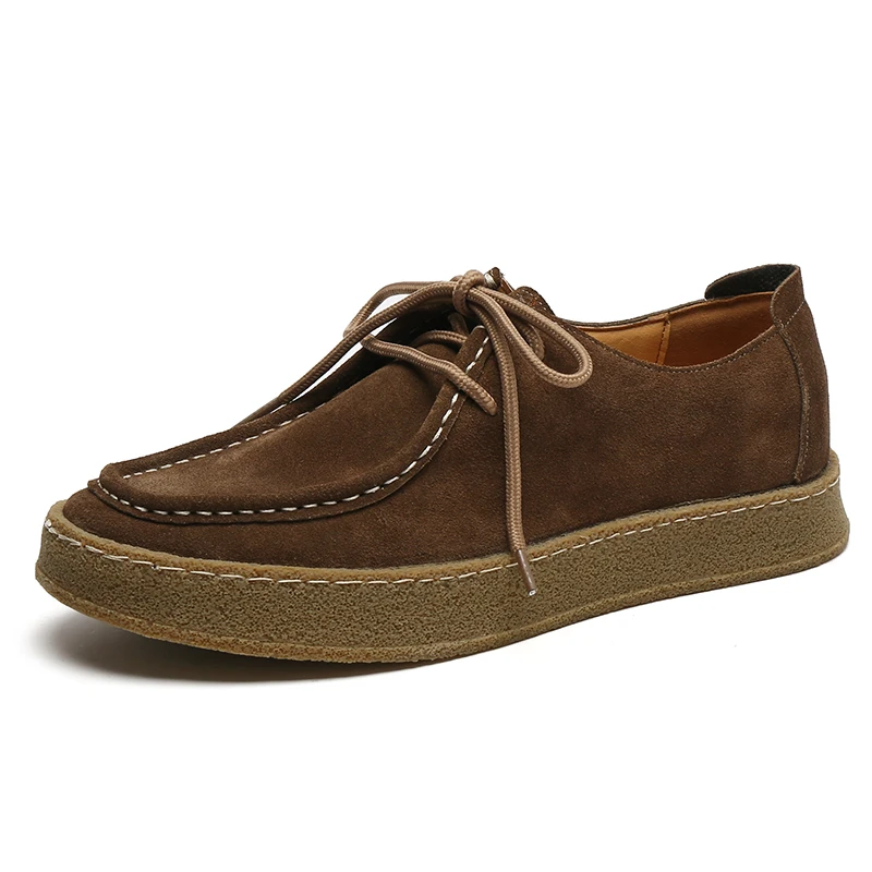 

38-44 Big Size Men's Casual Genuine Leather Shoe Camel Khaki Shoe L1019