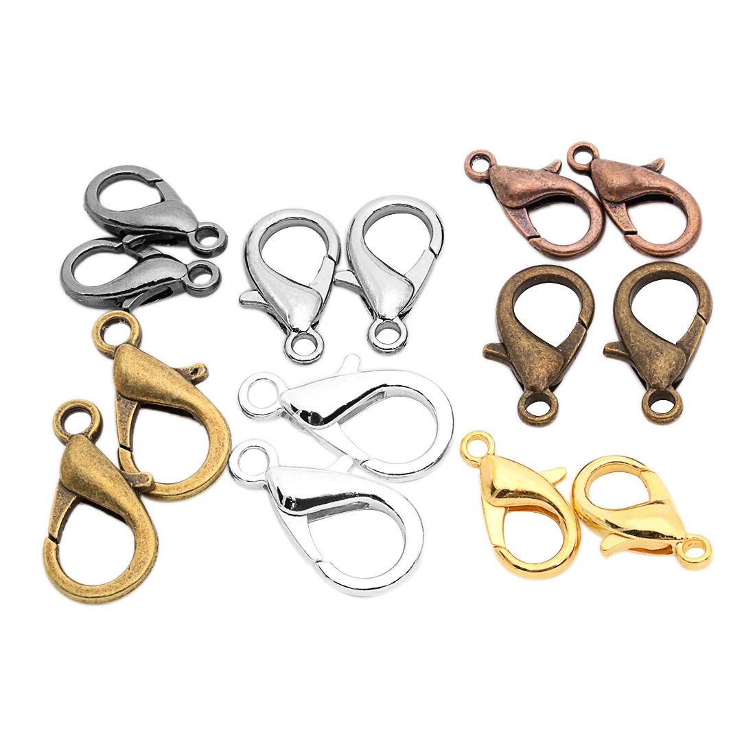 

LS 50 pcs/pack Bracelets Necklace Connector Findings zinc alloy Lobster Clasps Gold For Jewelry Making, Picture