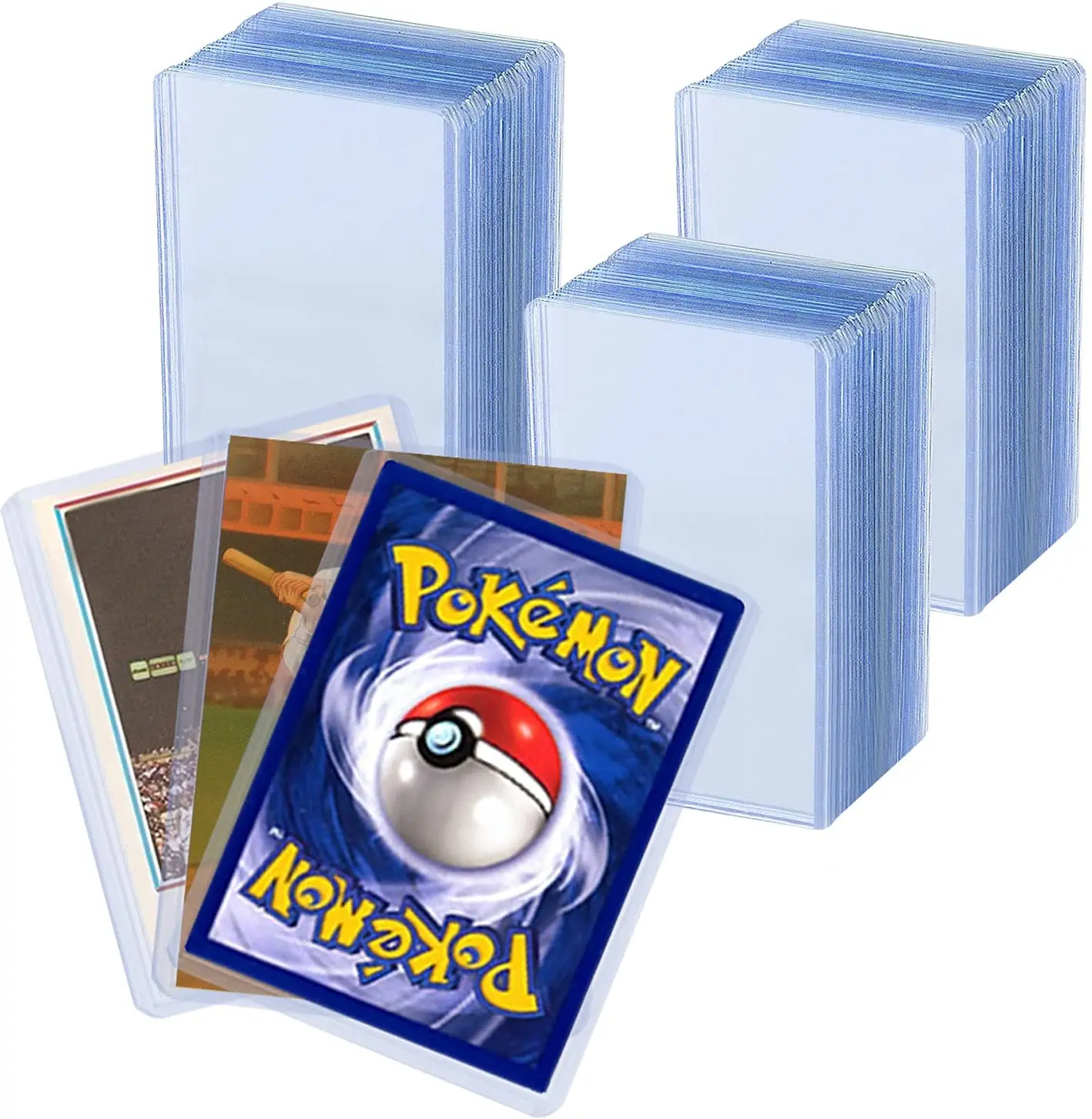 

Two Film Cover Thick Plastic Top Loader Trading Holder Clear Rigid Toploader Card Sleeves for Baseball Yugioh Pokemon