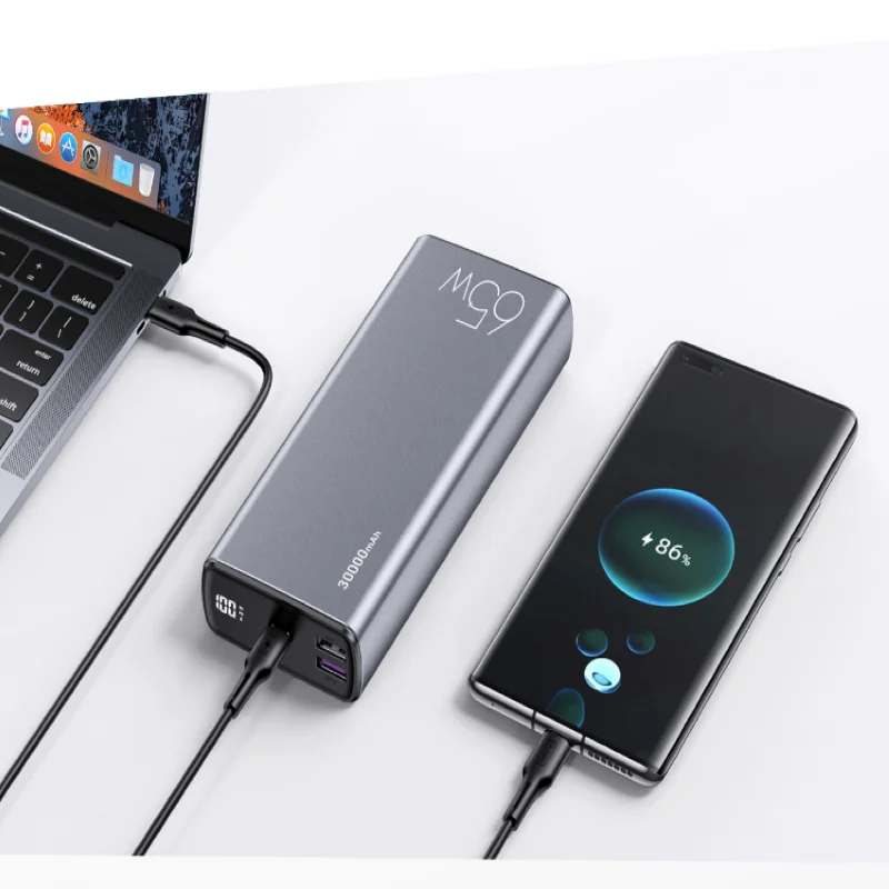 

USAMS 2021 New 30000mAh fast charging PD65W Power supply bank for macbook and laptop with 100W Type C to Type C PD Cable