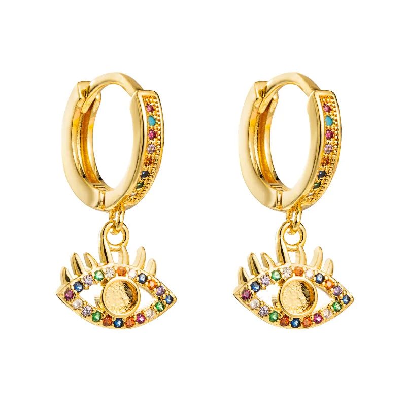 

Fashion Personality Colored Zircon Earrings Wholesale Devil Eye Earrings
