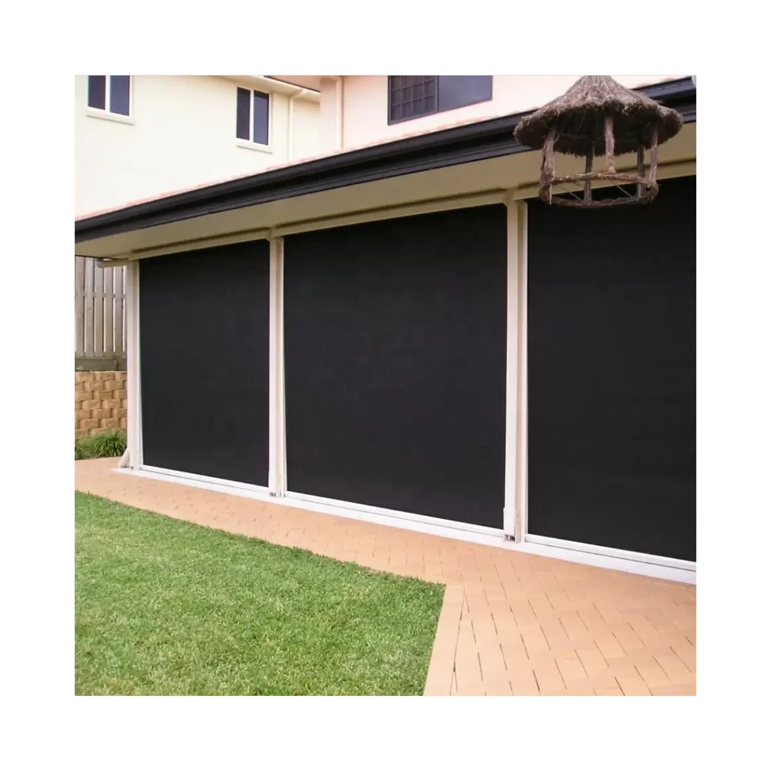 

QINGYING Factory Wholesale Customized Zip Track Outdoor Windproof Roller Blinds with Motor, White,beige,grey,black