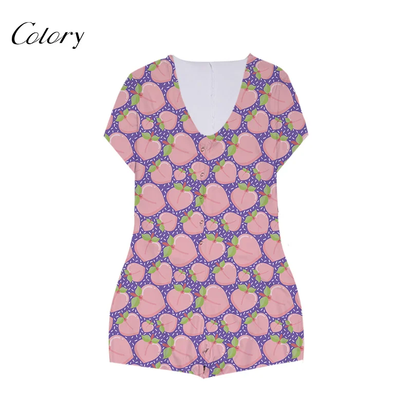

Colory Plus Size Romper Sleepwear Two Piece Summer Girl Shorts Set, Picture shows