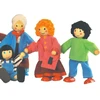 Happy Doll Family for Kids Wooden Joint Puppet Maumet Fun Role Playing Wooden Dolls
