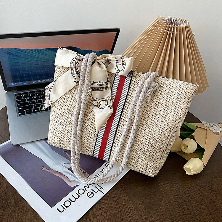 

Straw Bag Lady 2021 New Japanese Style Large-capacity Woven Handbag Fashion Shopping One-shoulder Tote Bag