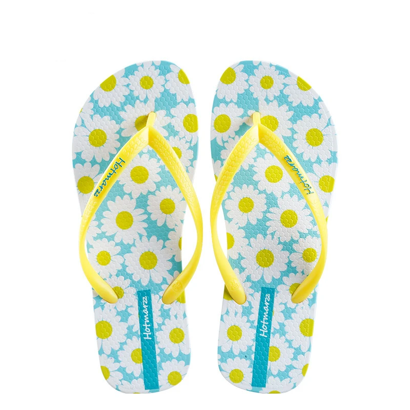 

Hotmarzz women's outdoor flip flops flowers flip flops sandals and slippers summer non-slip beach shoes OEM slippers custom
