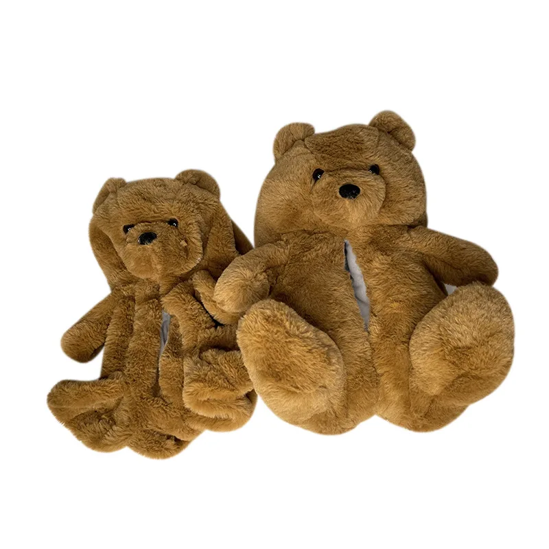

2022 Fashion Customized New Style Teddy Bear ladies cute slippers Plush Slides Teddy Bear slippers indoor Casual Slippers