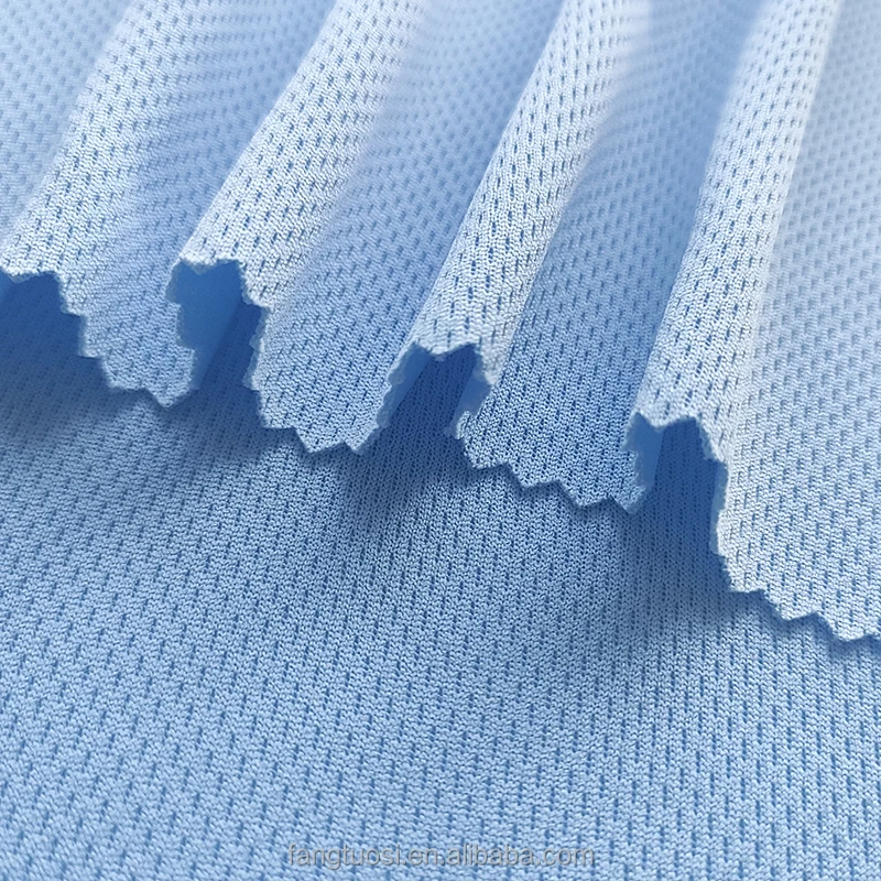 100% Polyester Eyelet Bird Eye  Mesh Sports Jersey Knit Fabric for Active Wear Sublimation Printing