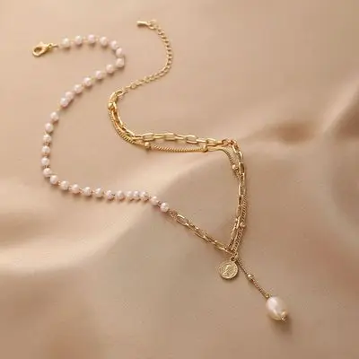 

Best quality designer necklace stainless steel pearl lady luxury necklace hot sale wholesale, Customized color