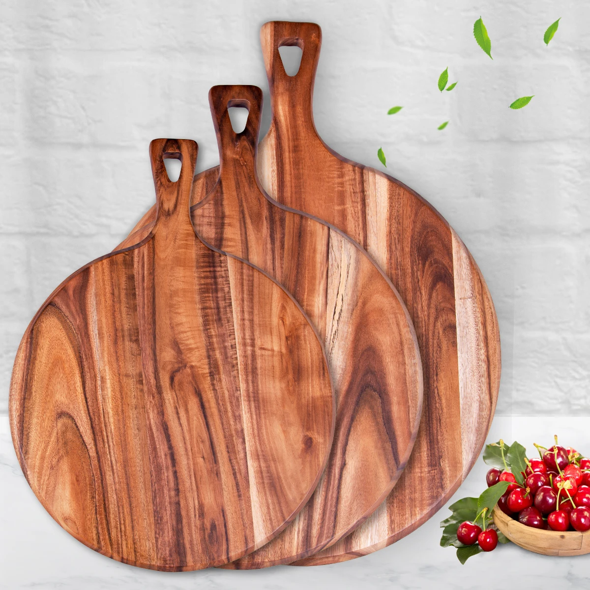 

Acacia Wooden Cutting Chopping Board Block Tabla De Picar Cocina Cortar with Handle Kitchen