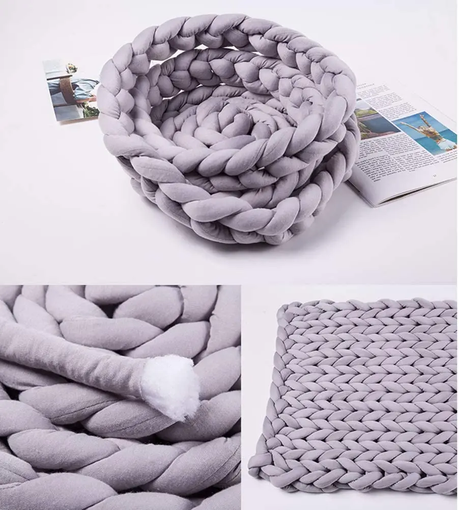 Wholesale Hollow Super Giant Chunky Hand Knitting Cotton Tube Yarn For