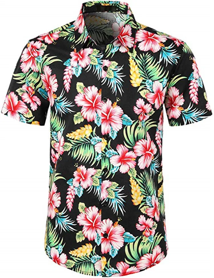 

2021 Hawaii Style Design Custom Print Cuban Guayabera Shirt Drop Shipping Men Fashion Shirt Lightweight Men Shirt Casual Coldker, As shown