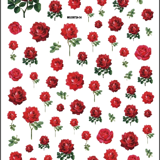 

MG series Beautiful flowers nail stickers & decals marine animal nail stickers