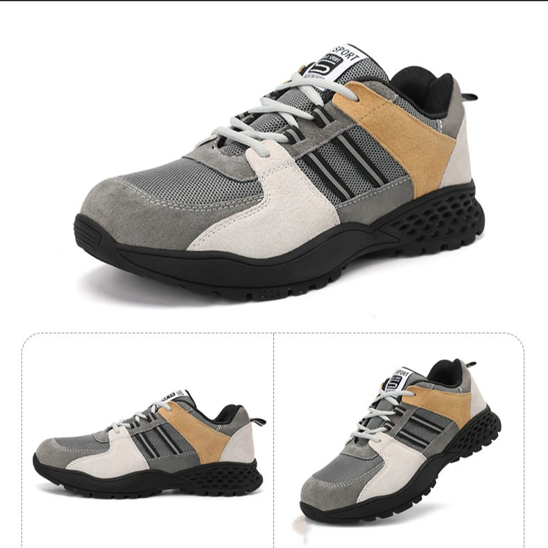 

Autumn Cross Border Protection Shoes Anti-smash Anti-puncture Breathable Anti-slip Flying Woven Steel Toe Work Shoes For Men