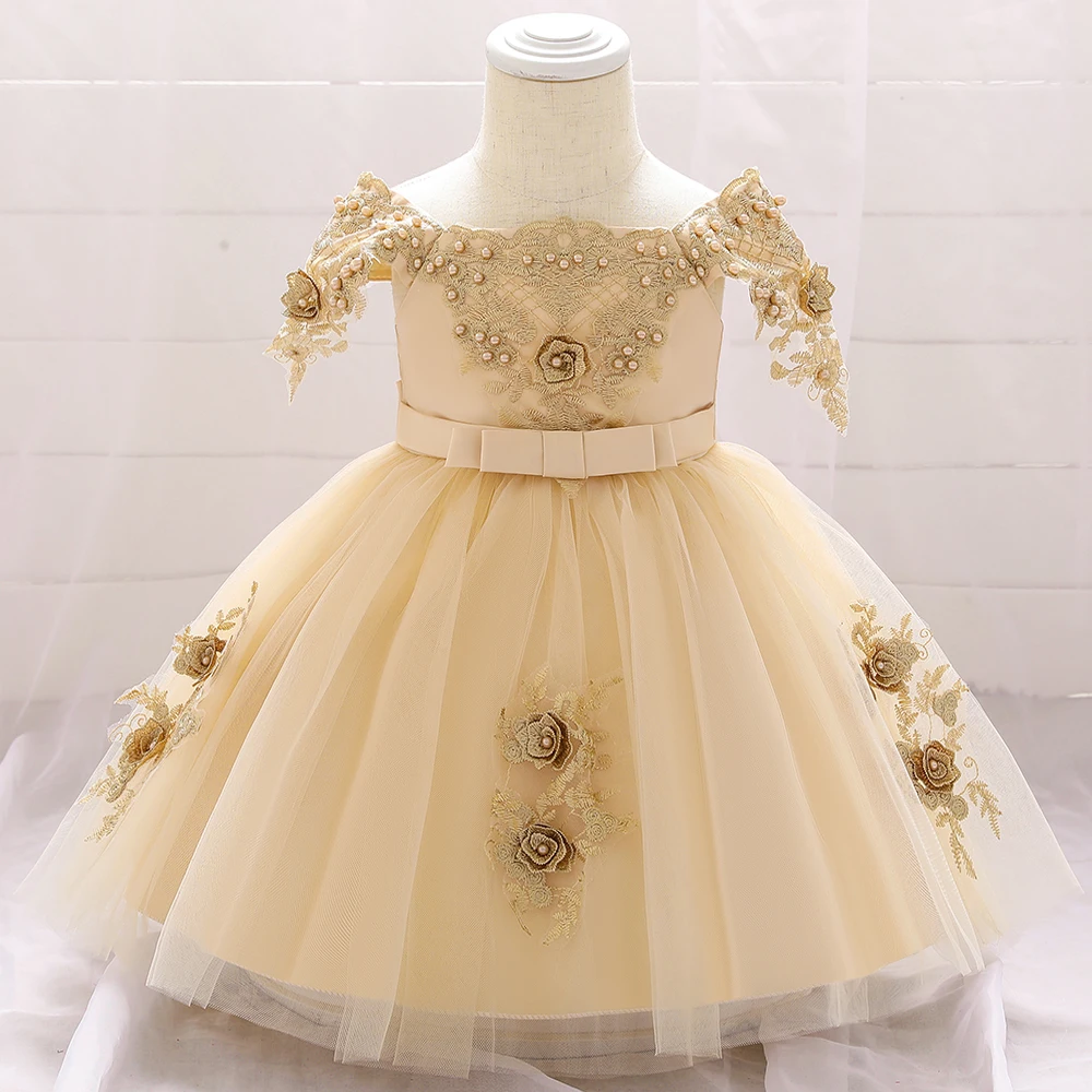 

Sweet Girls Dresses Kids Flower Girl Tulle Fancy Wholesale Wedding Clothes Princess Garments L5057XZ