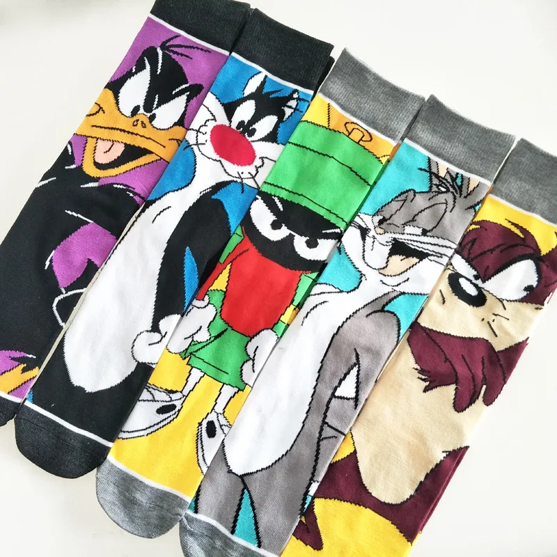 

Men's anime funny tube socks meias cartoon bugs bunny skarpety chaussettes knitting calcetines socks
