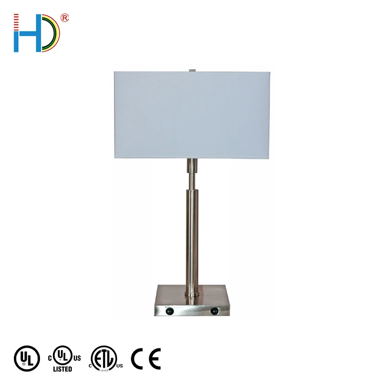 Chinese factory manufacturer American antique hotel table lamp white metal table light