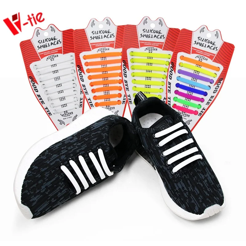 

2019 Custom Replacement No tie elastic shoelaces Rubber Silicone Shoelace Manufacturers with free sample, 13 colors