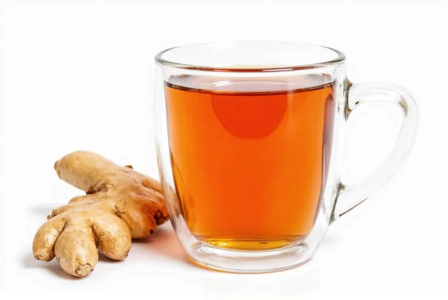 Fresh ginger root being grated into a teapot with boiling water for sore throat remedy