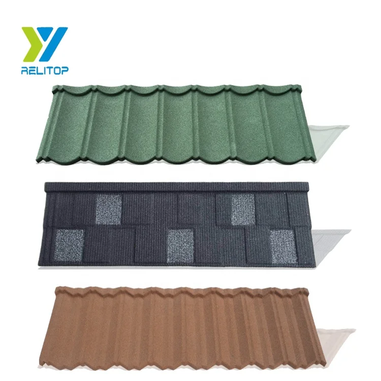 Aluminium Zinc Construction Materials Roof Tile Sand Coated Metal Roofing Shingles Price In