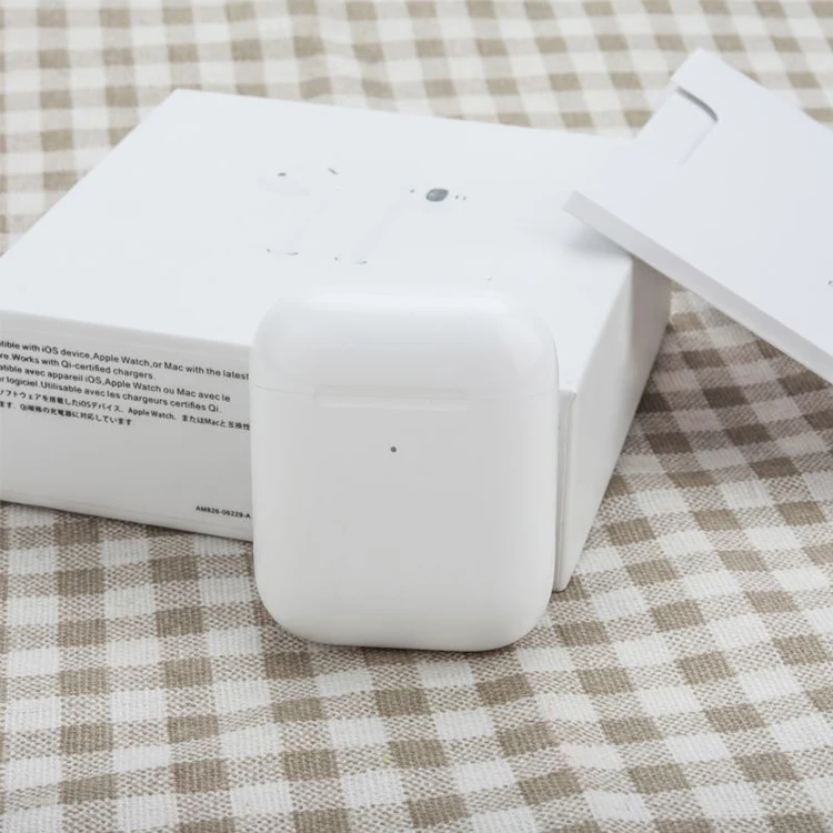 

Real Serial Number Original Logo Air2 Strong Bass Clone Appling Air 2 Appel gen 2nd Airoha 1536 Tws Wireless Earbuds Earphone, White