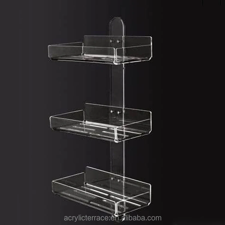 Acrylic Wallmounted Shower Caddy Bathroom Shelf Lucite Bathroom