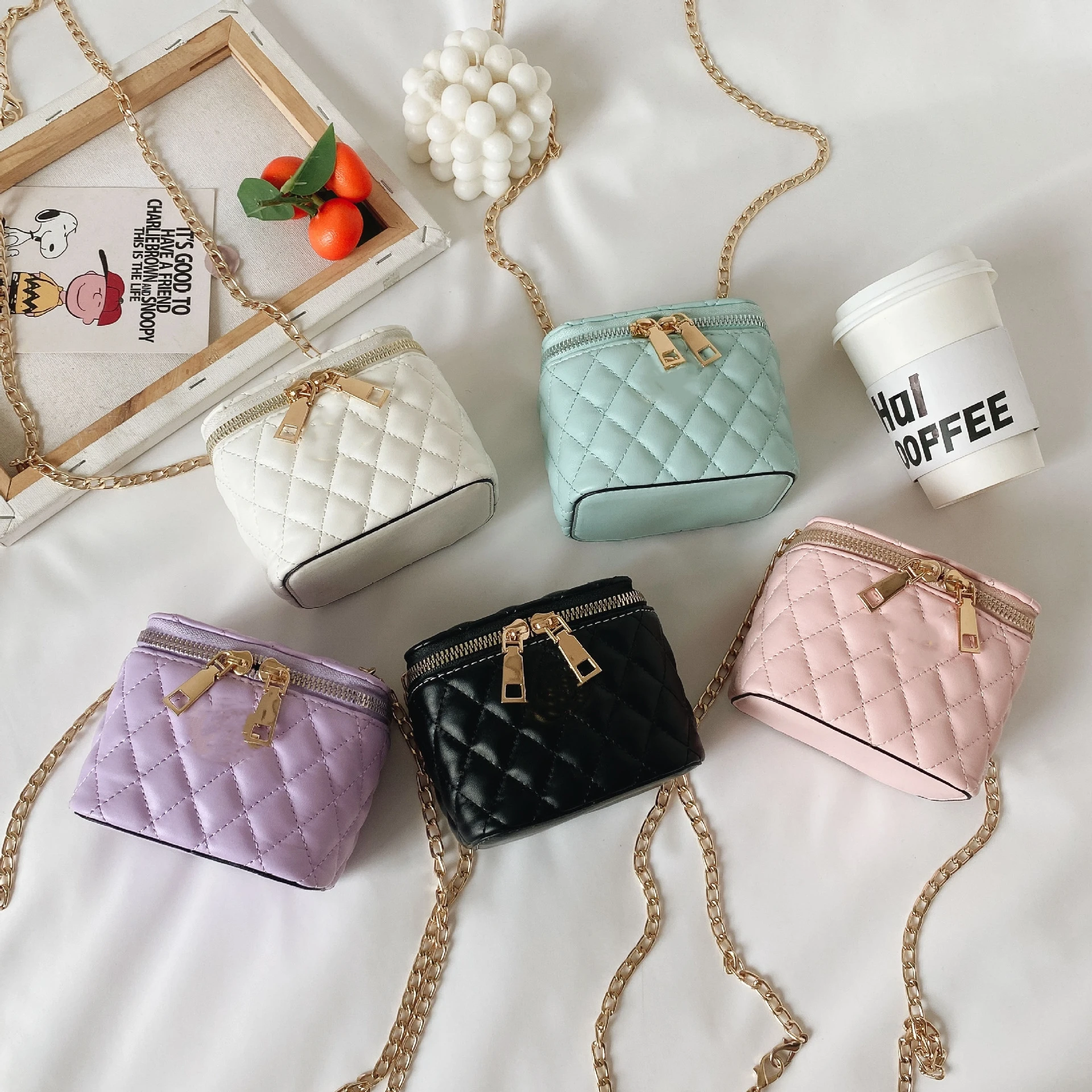 

2020 fashion girl princess shoulder messenger bag portable bucket bag girl cute crossbody bags for kid girl, Picture