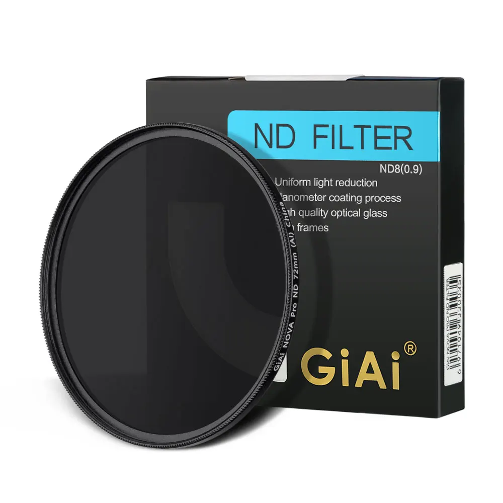 

GiAi 72mm Camera ND filter 3-stop light reduction multi-coated ND8 filter