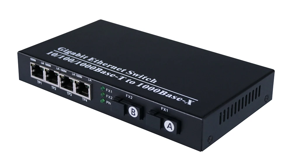 Целосен Gigabit 4 RJ45 Port Management Ethernet прекинувач со надворешно напојување