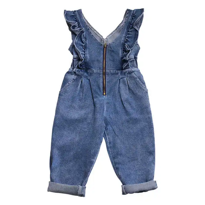 

Toddler Infant Girls Long Pants Denim Overalls Dungarees Kids Baby Boy Jeans Jumpsuit Clothes, As picture