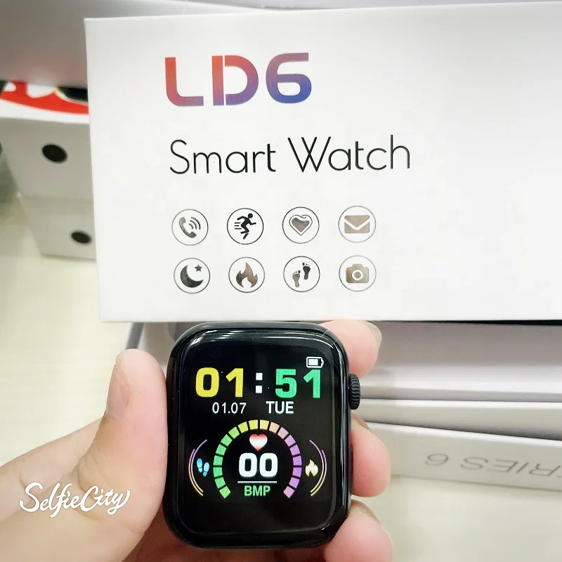 

2022 LD6 Smartwatch Reloj Inteligente hryfine Series 6 Smart Watch T500 For Men Women