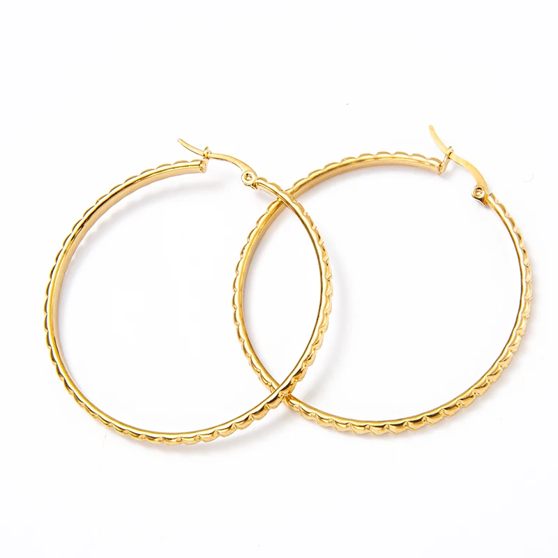 

Personalized Design Gold Tone Titanium Steel Convex Square Shape Circle Earrings 316L Stainless Steel Geometric Round Earring