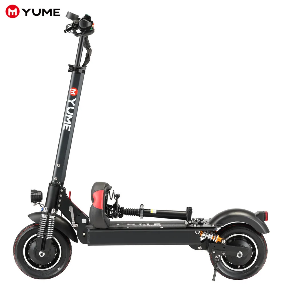 

YUME EU Warehouse 52v 2000w dual motor e scooter 2 wheels 10inch fat tire electric motorcycle scooter with lithium battery, Black